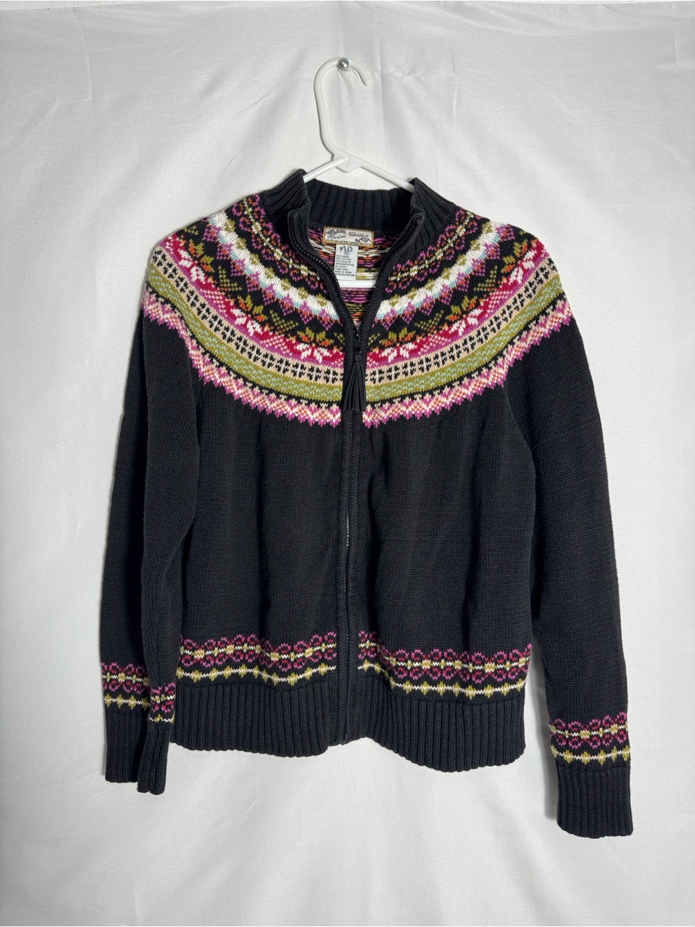 Heirloom Collectibles Vintage Fair Isle Zip Cardigan XL